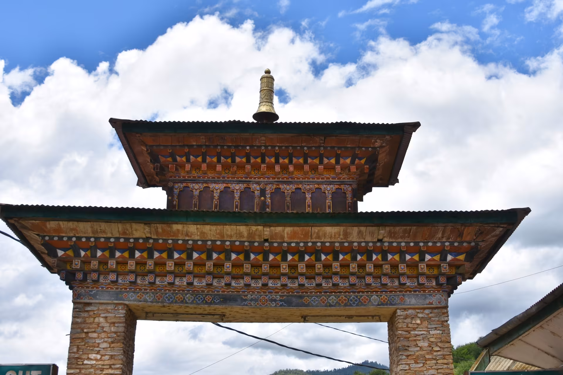 Painted and gilded gateway arch at the National Museum of Bhutan