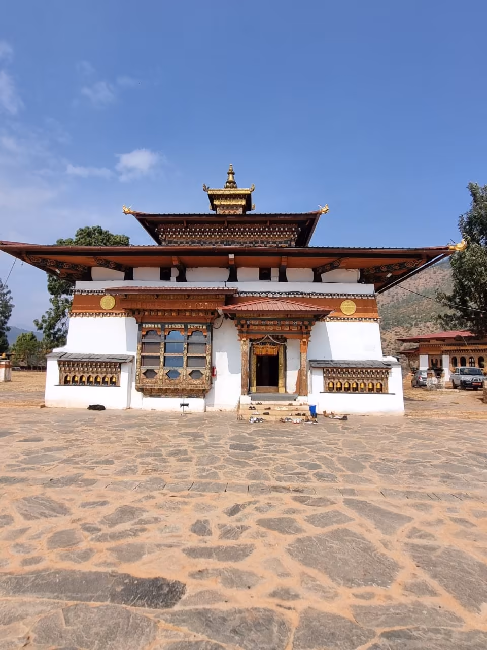 Chimi Lhakhang temple building and courtyard