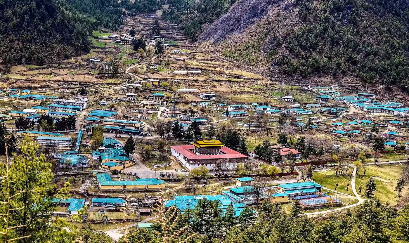 The Haa valley and its settlement seen from above